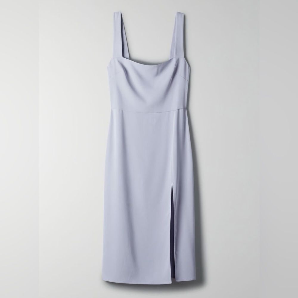 Babaton Light Lavender Midi Dress with Front Slit